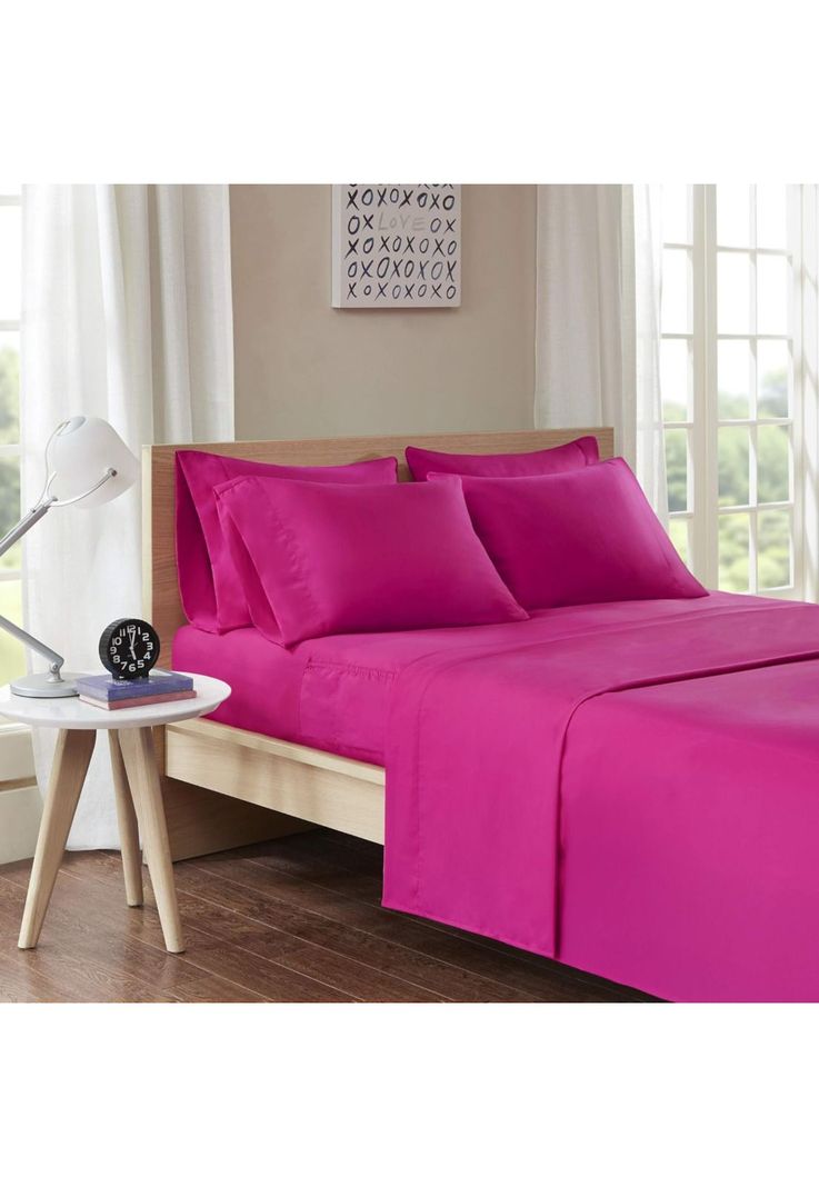 Juego Sábanas Poliéster Polar + 2 Fundas 2 PL Fucsia-4