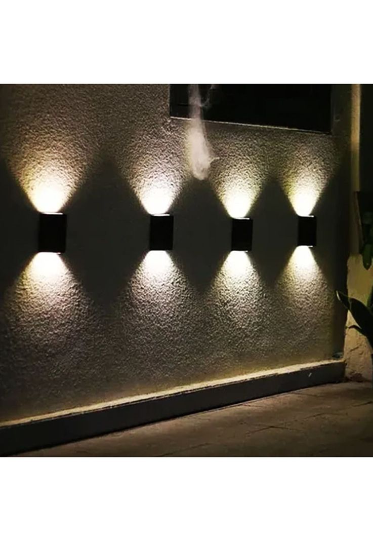 Pack 4 Focos Muro Aplique LED Solar Jardín 10x3x7 CM-3