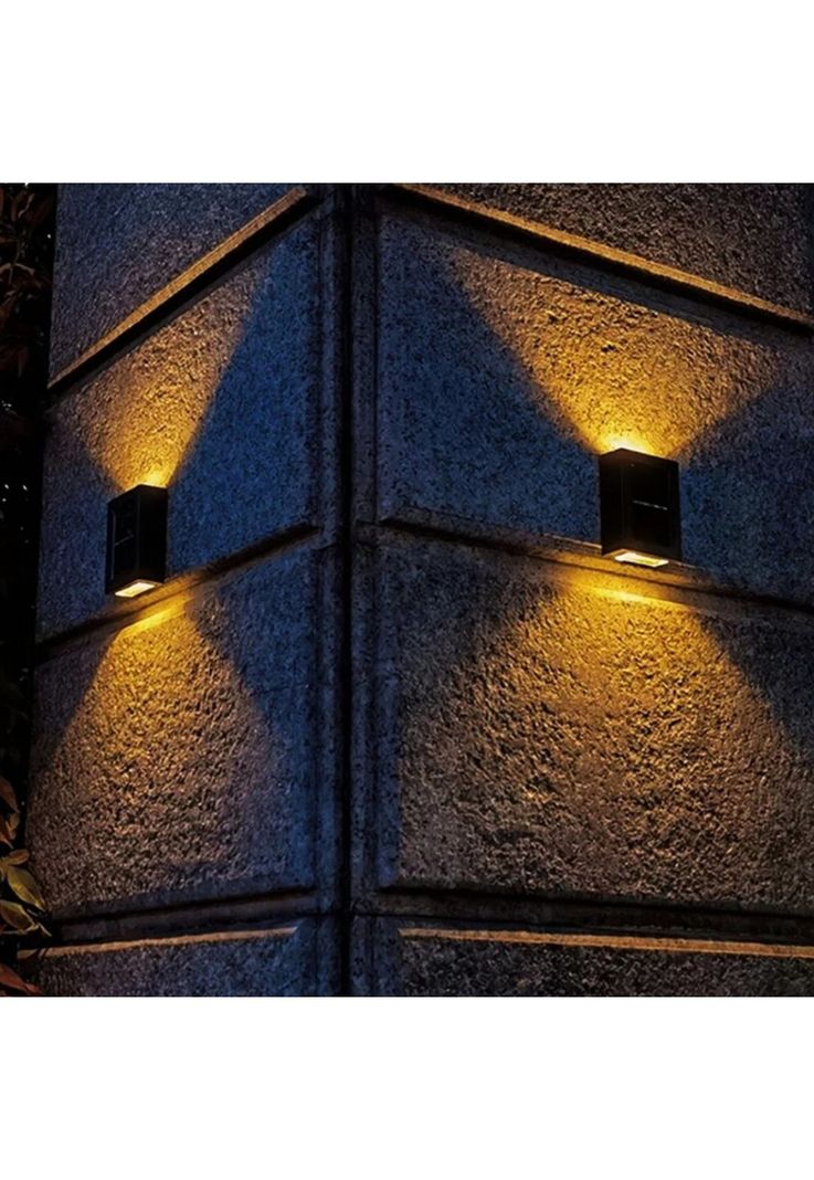 Pack 4 Focos Muro Aplique LED Solar Jardín 10x3x7 CM-4