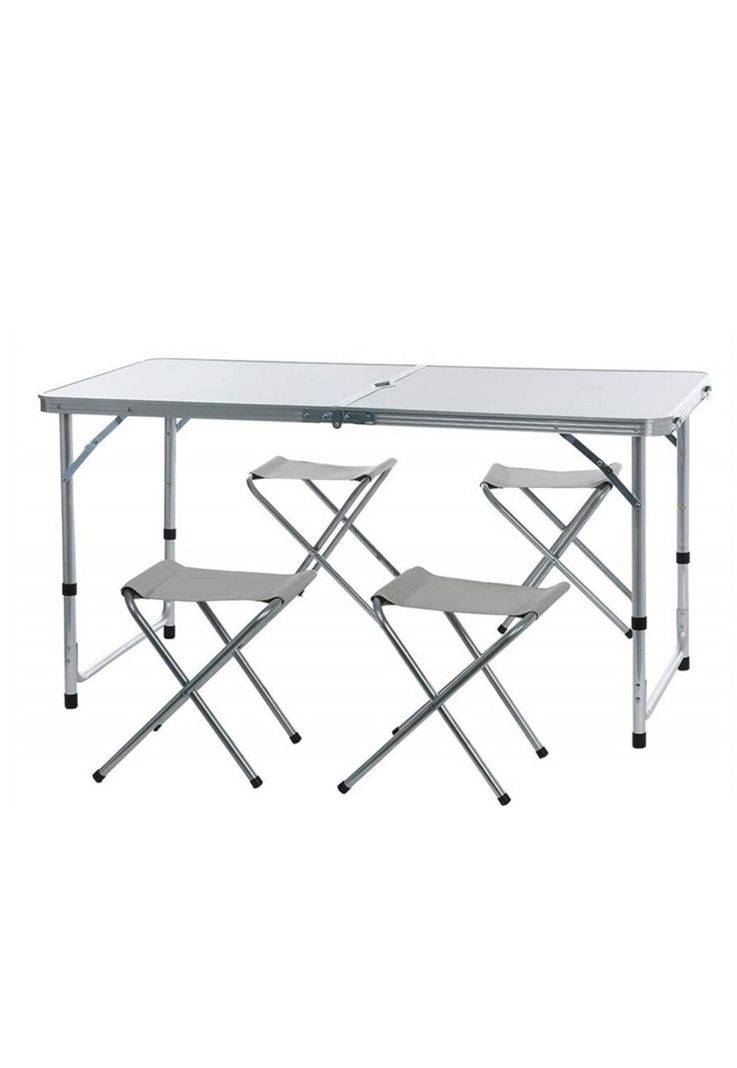 Mesa Camping Plegable Simple 120x60 CM 4 Sillas-0