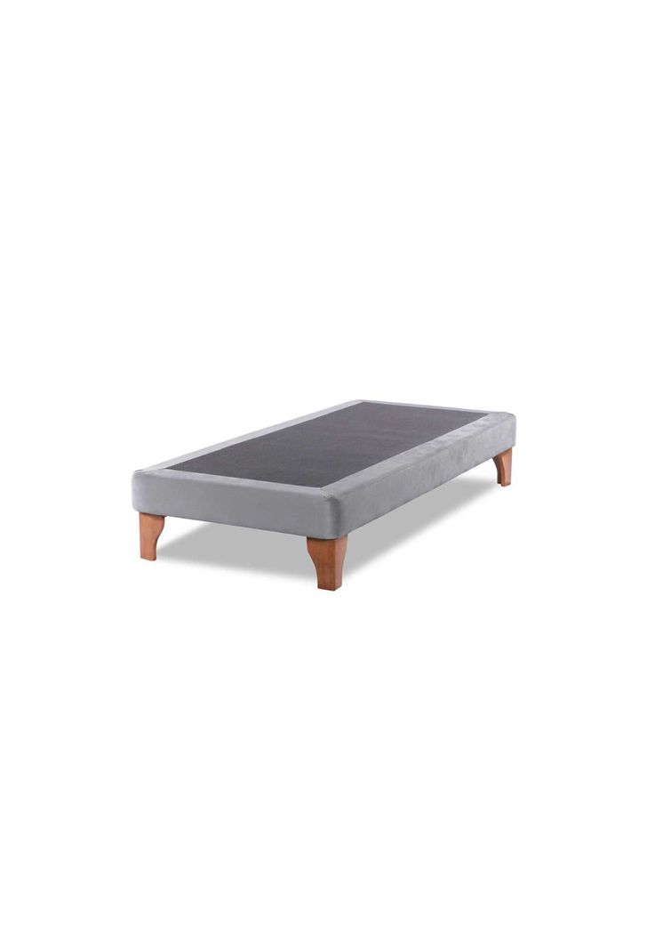 Base Cama Europea 1 Plaza 90x200 CM Gris Claro Felpa-0