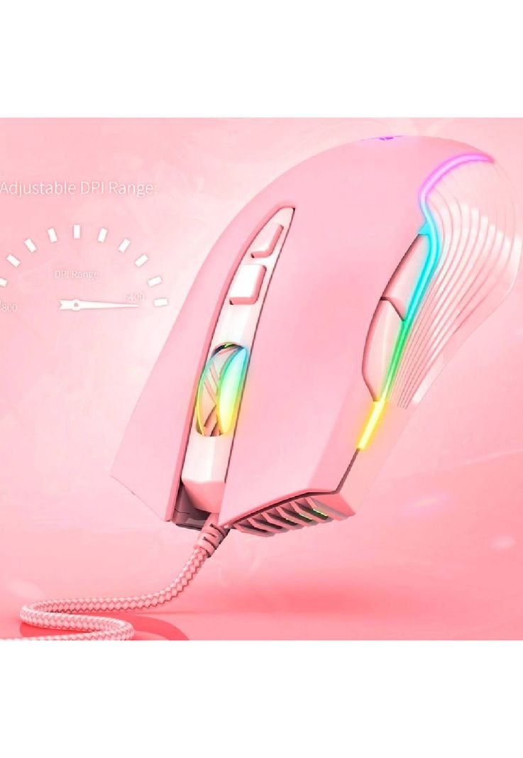 Mouse Gamer Rosado LED RGB-2