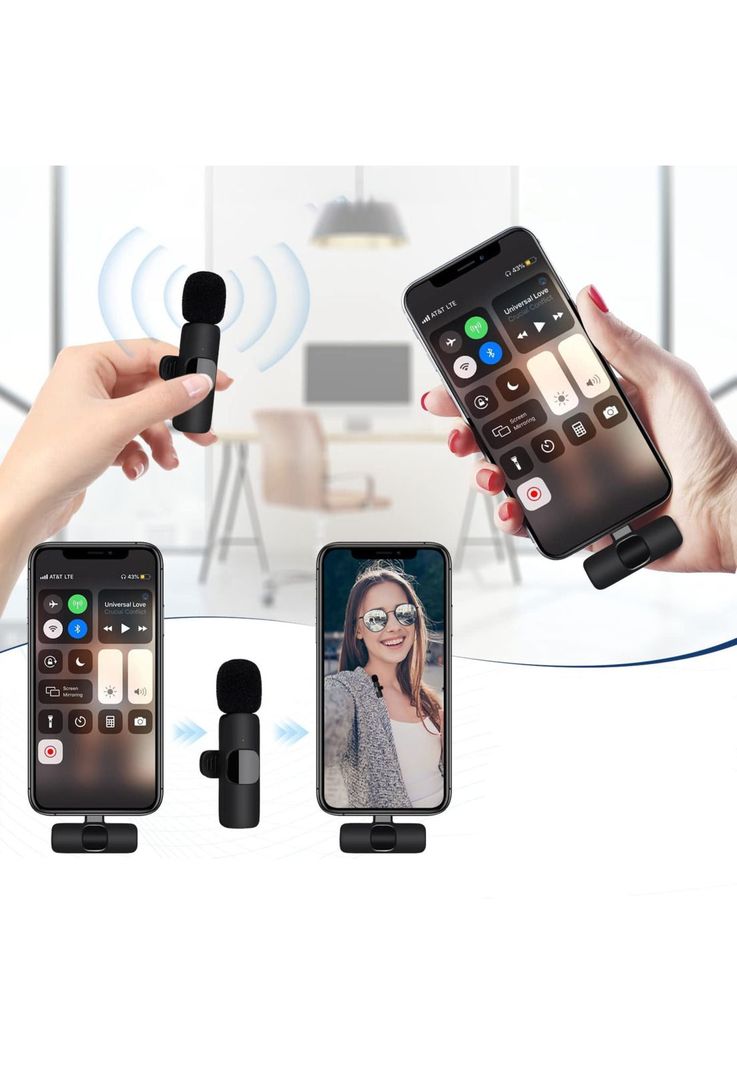 Set 2 Micrófonos Inalámbricos Solapa Lavalier Android Tipo C-4