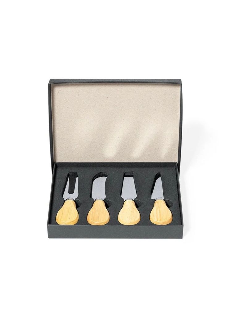 Set 4 Utensilios Queso Acero Madera Koet-4