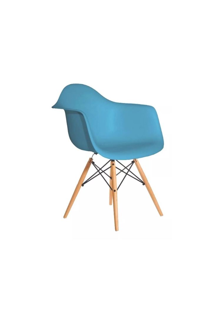 Silla Comedor Eames Hogar Butaca Estructura Color Turquesa-0