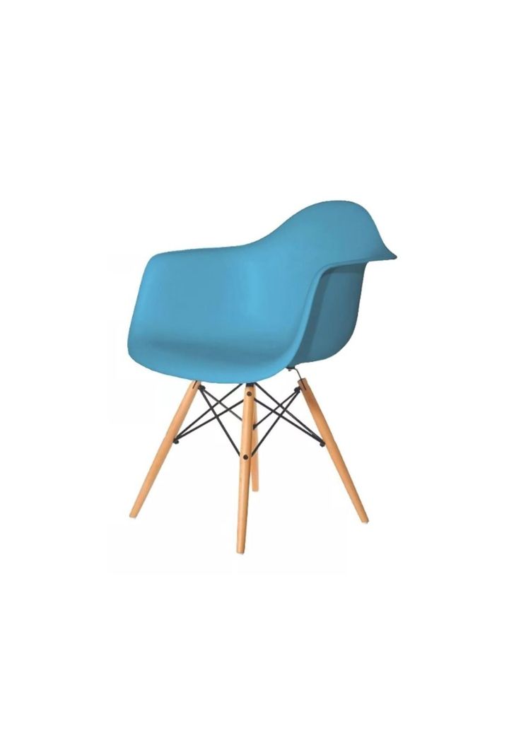 Silla Comedor Eames Hogar Butaca Estructura Color Turquesa-1