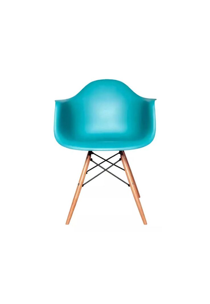 Silla Comedor Eames Hogar Butaca Estructura Color Turquesa-2