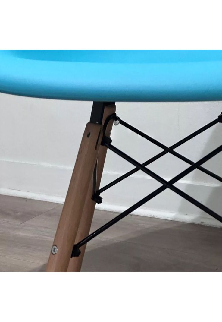 Silla Comedor Eames Hogar Butaca Estructura Color Turquesa-3