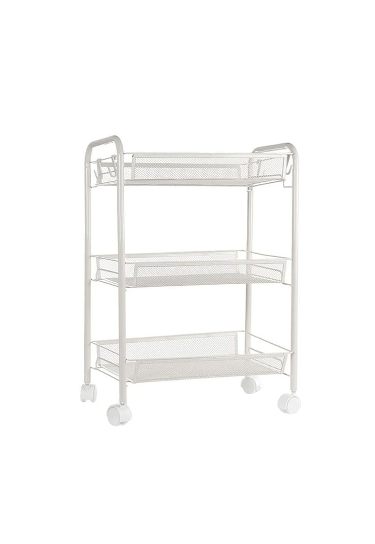 Organizador Repisa 3 Niveles Ruedas Metal Blanco 63x27x45 CM-0