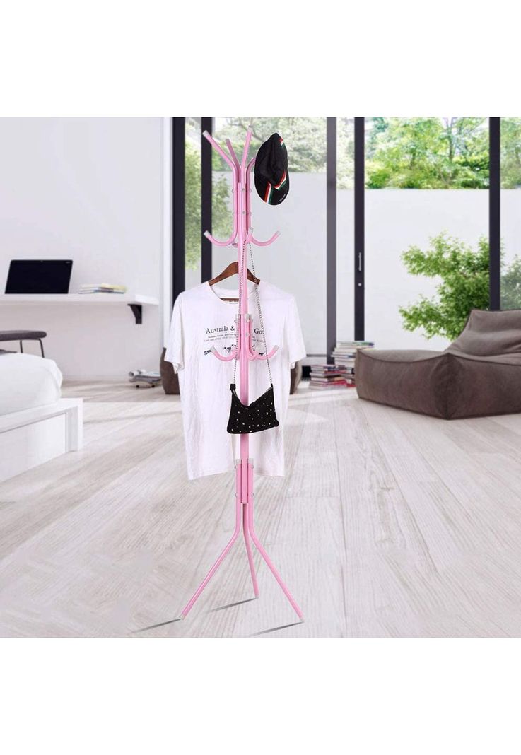 Colgador Perchero Metálico Trípode Rosado 165 CM x 42 CM-5