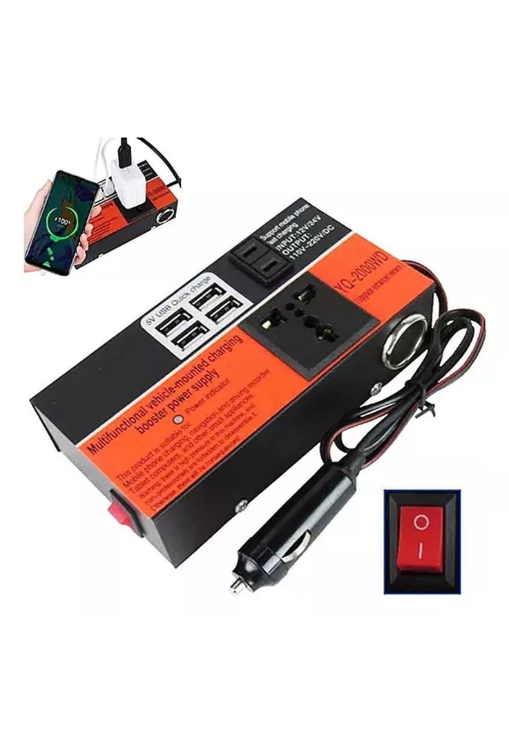 Inversor Vaje Auto Convertidor Corriente Multipropósito 12 V 220V 1.5K-1