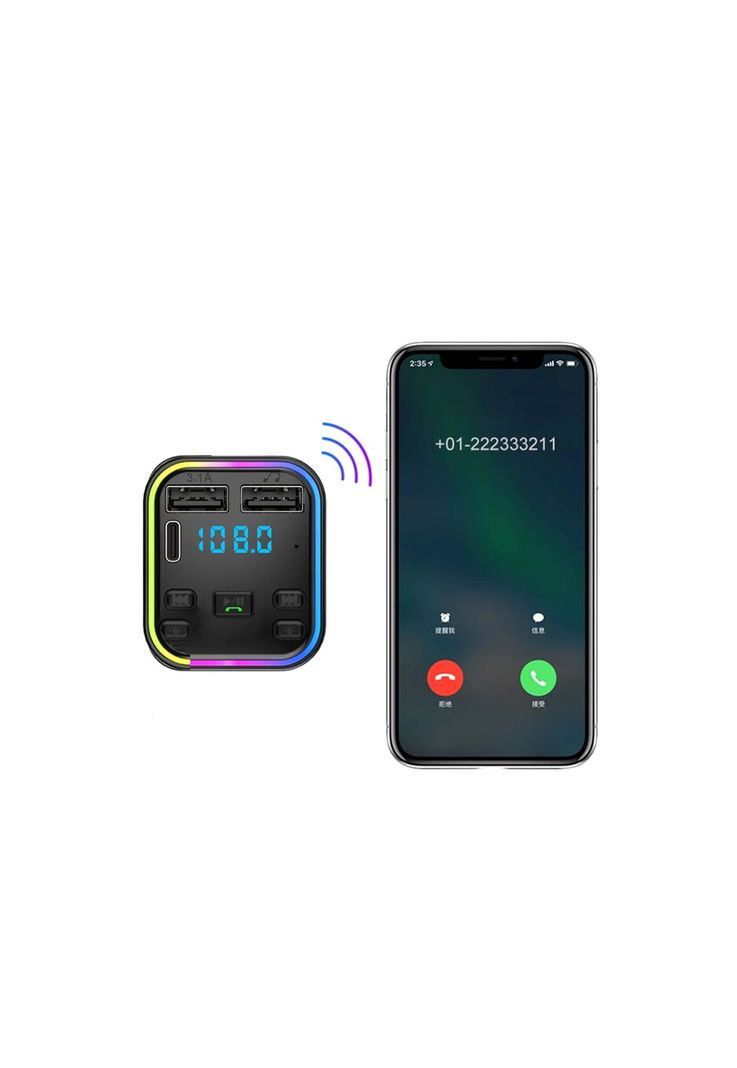 Reproductor MP3 Transmisor FM PD Tipo-C USB LED Automóvil-2