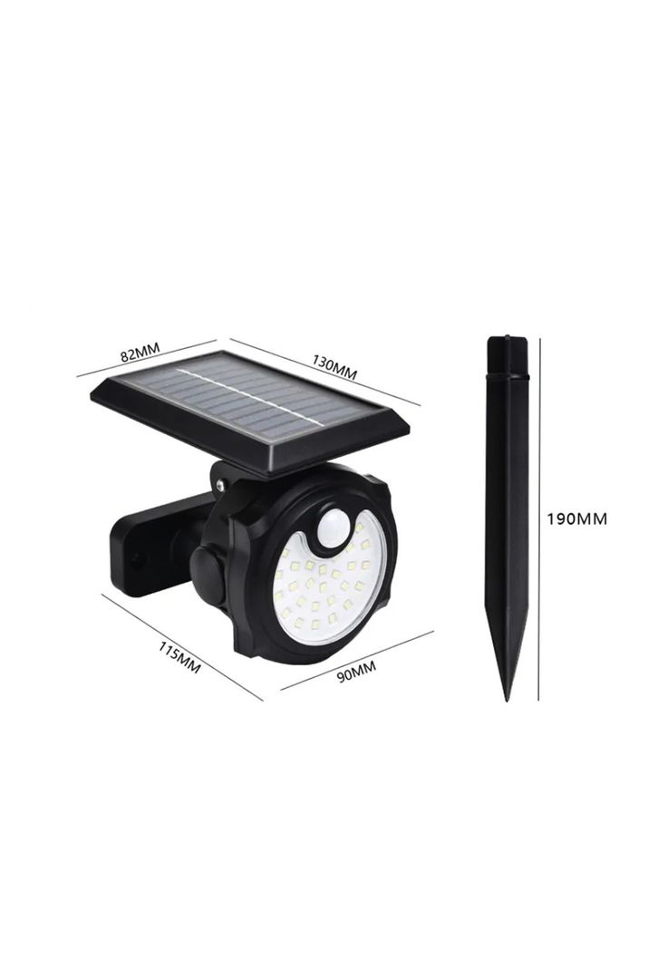 Foco Lámpara Estaca Panel Solar Sensor Movimiento 42COB-1