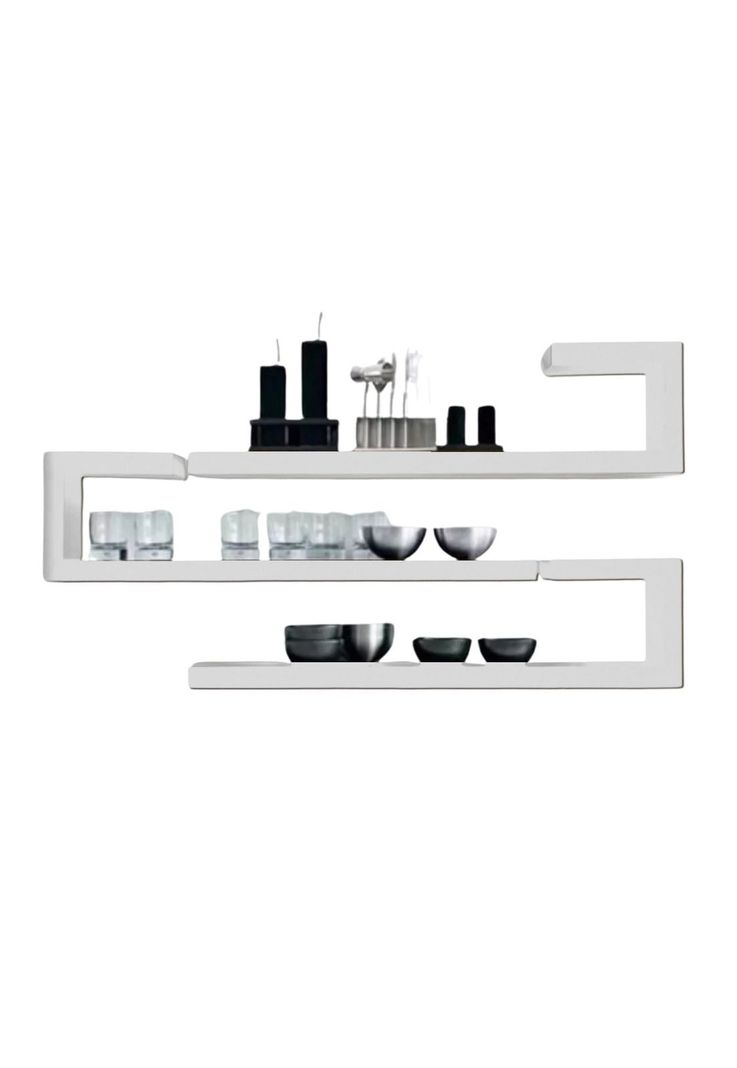 Juego Repisas Flotantes Madera Geo Blanco 95x45x15 CM-0
