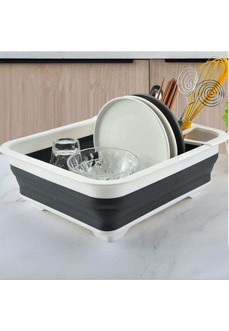 Secador Escurridor Plegable Platos Gris-5