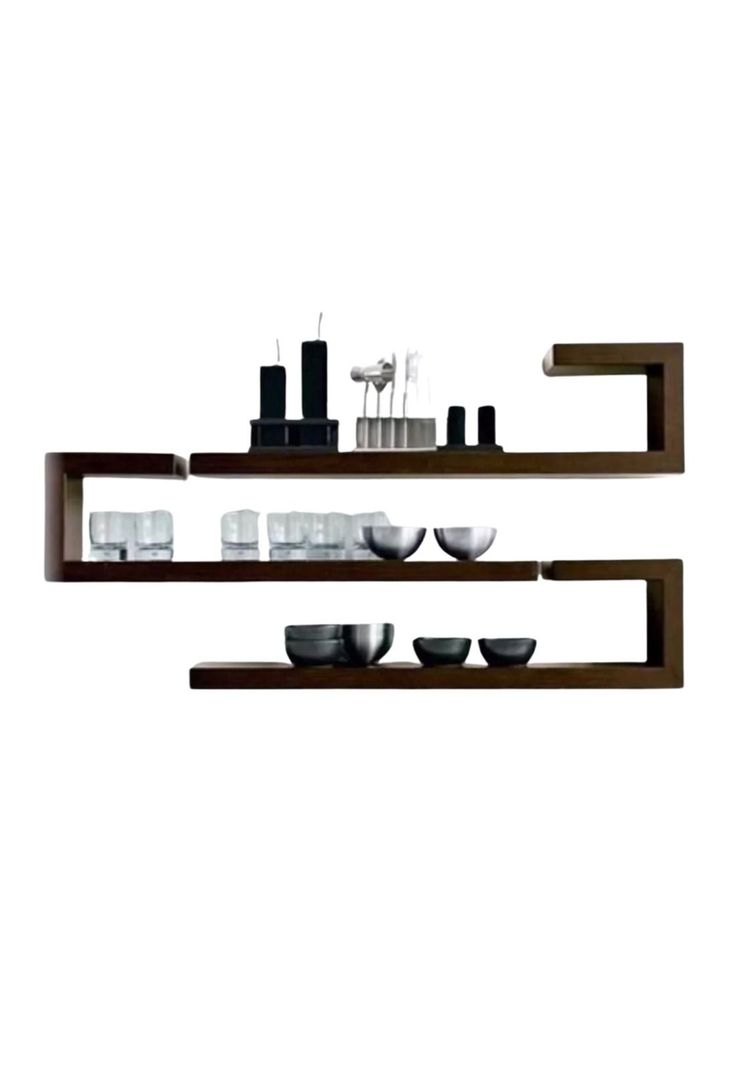 Juego Repisas Flotantes Madera Geo Café 95x45x15 CM-0