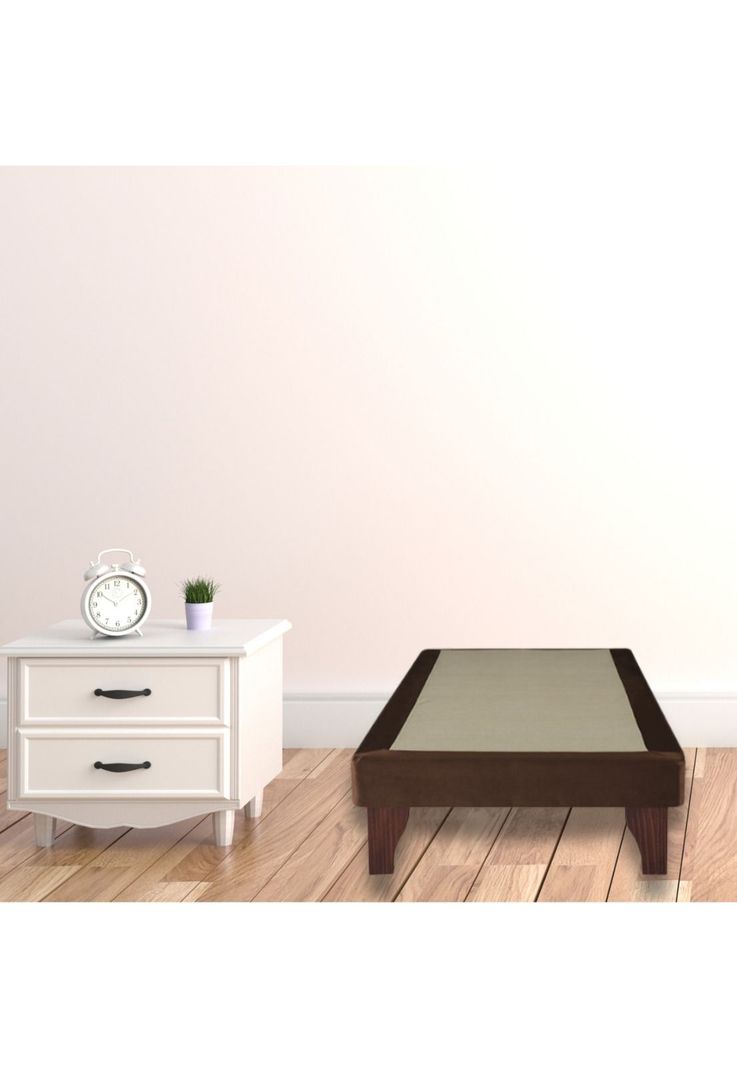 Base Cama Europea 1 Plaza 90x190 CM Chocolate Felpa-4