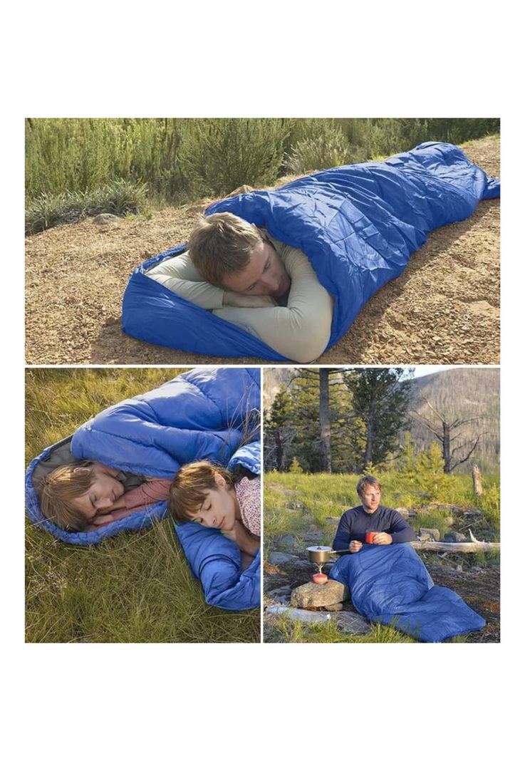 Saco Dormir Camping Individual Camping Adultos Azul-4