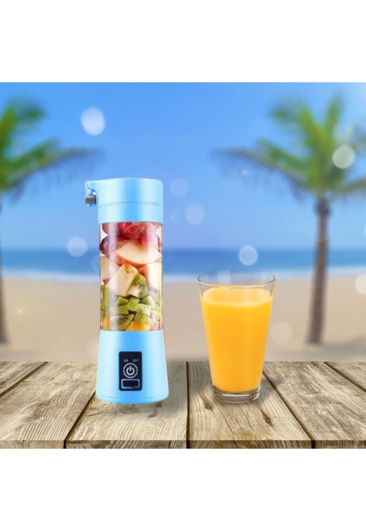 Batidora Licuadora Juguera Portátil USB Recargable 400 ML Celeste-4