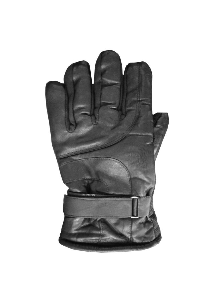 Guante Cuero Moto Gripe Deluxe Negro-0