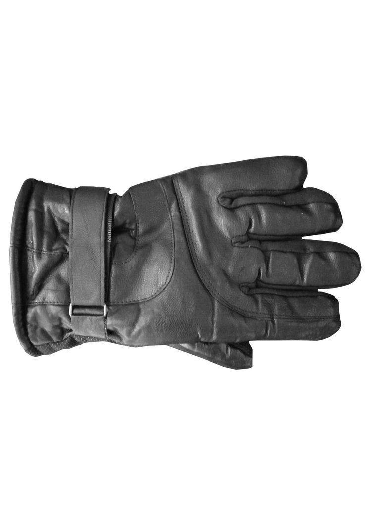 Guante Cuero Moto Gripe Deluxe Negro-2