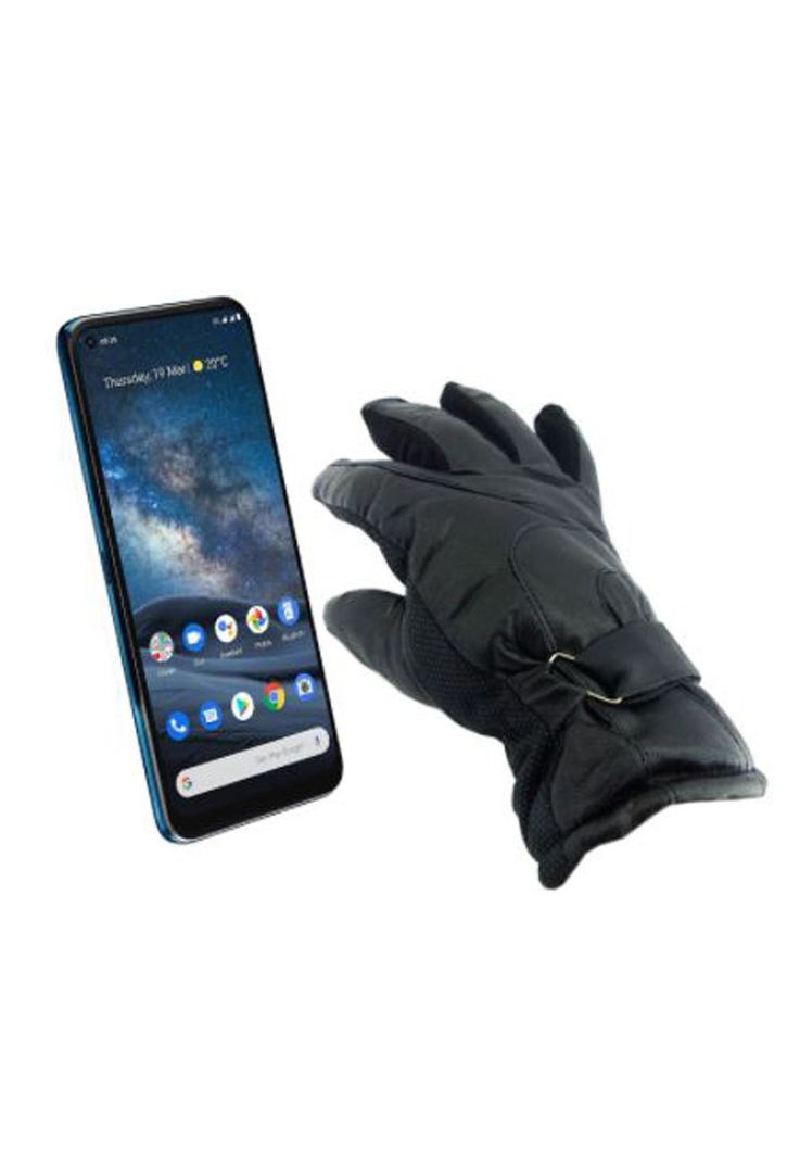 Guante Cuero Moto Gripe Deluxe Negro-4