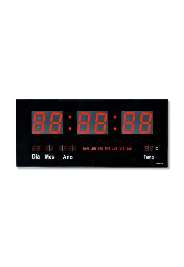 Reloj Digital LED Pared Hora Fecha Temperatura 47x23x3 CM-0