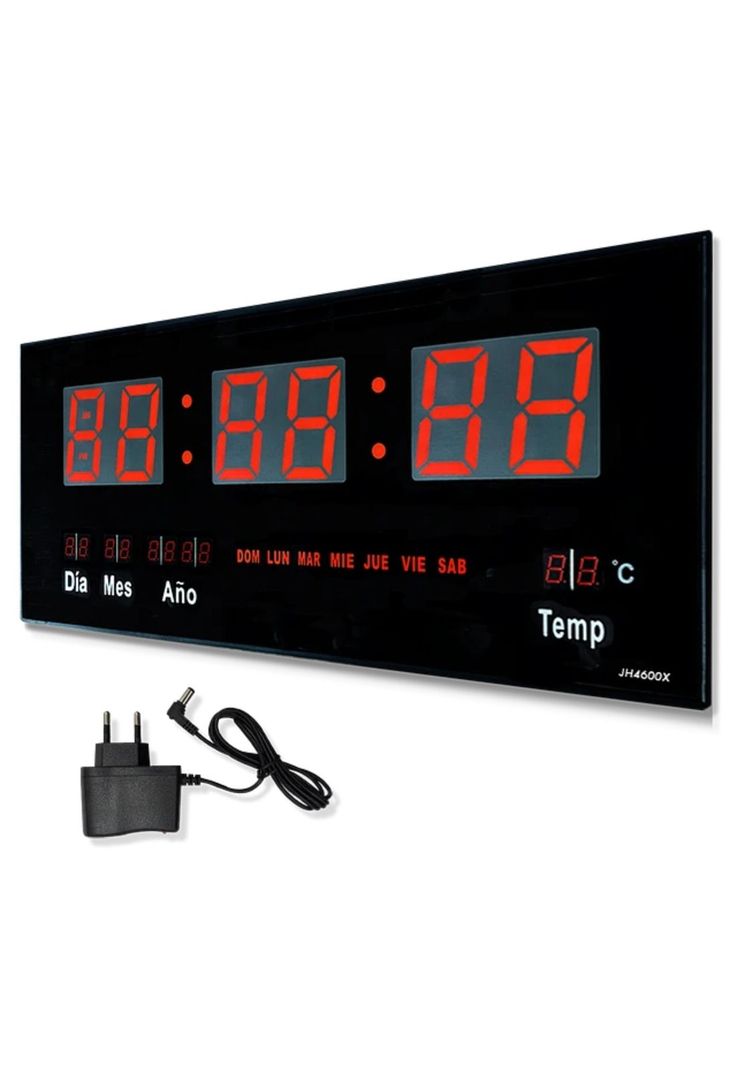Reloj Digital LED Pared Hora Fecha Temperatura 47x23x3 CM-1