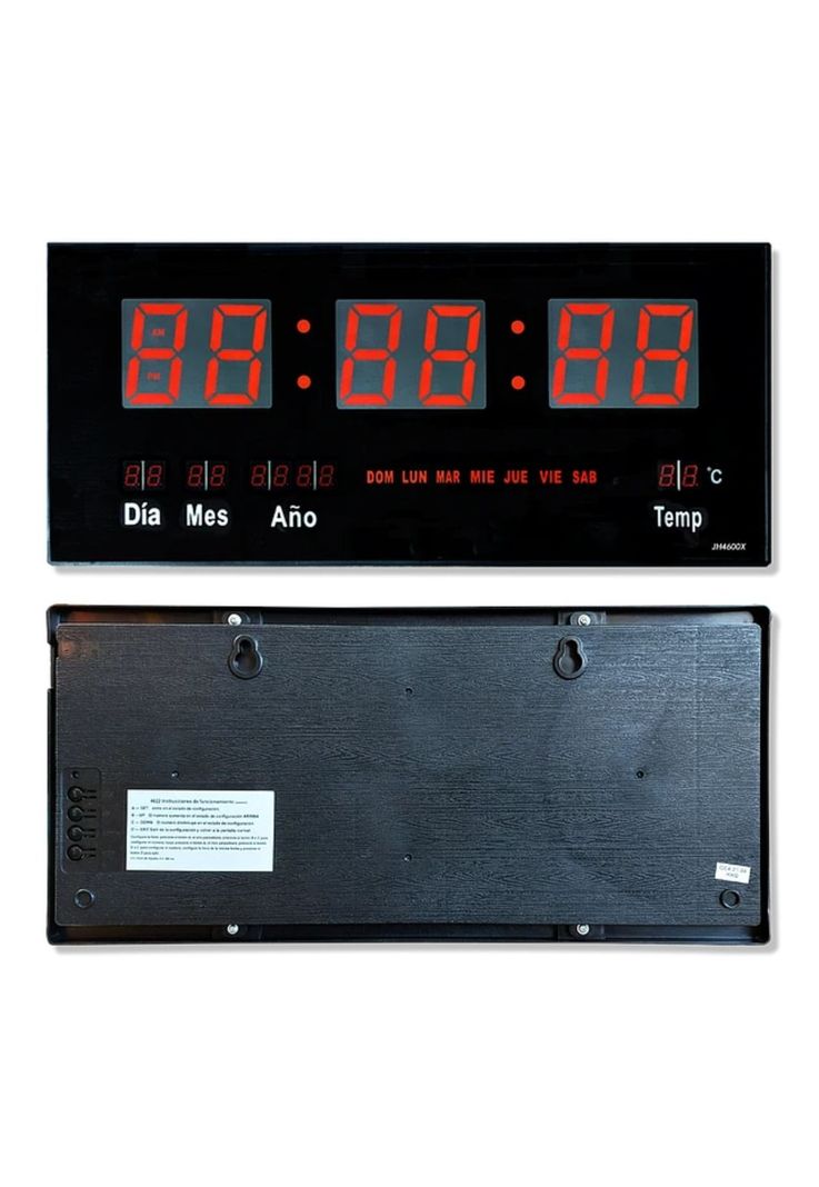 Reloj Digital LED Pared Hora Fecha Temperatura 47x23x3 CM-2