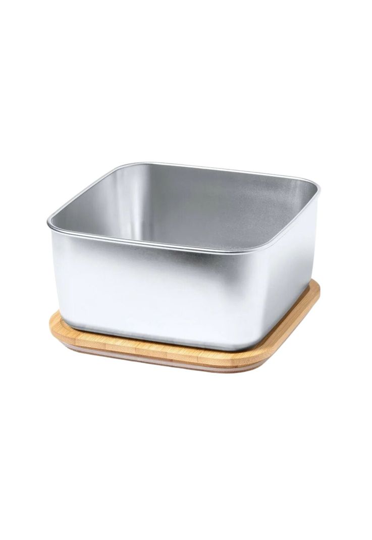 Contenedor Tupper Hermético Cuadrado Acero Inox. Bambú Tusvik 1400 ML-2