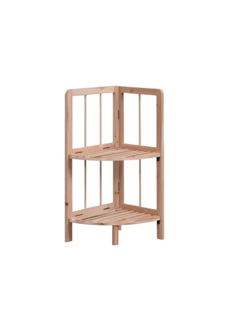 Estante Organizador Esquinero Madera 2 Niveles 60x28x26 CM Café Claro-0