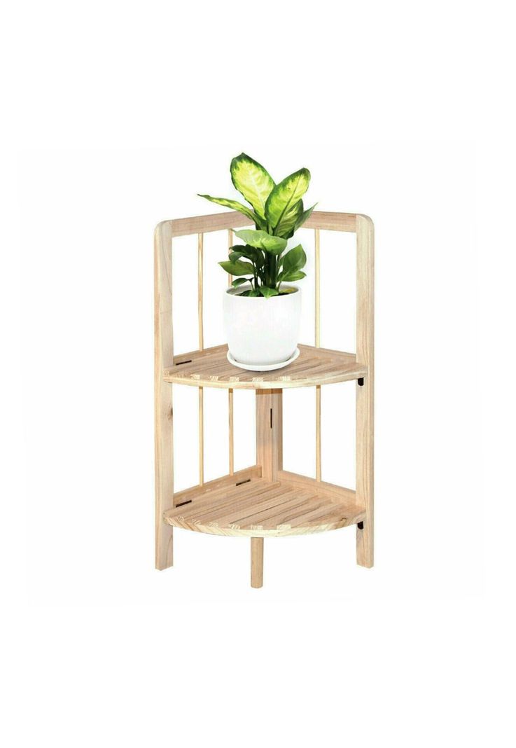 Estante Organizador Esquinero Madera 2 Niveles 60x28x26 CM Café Claro-2