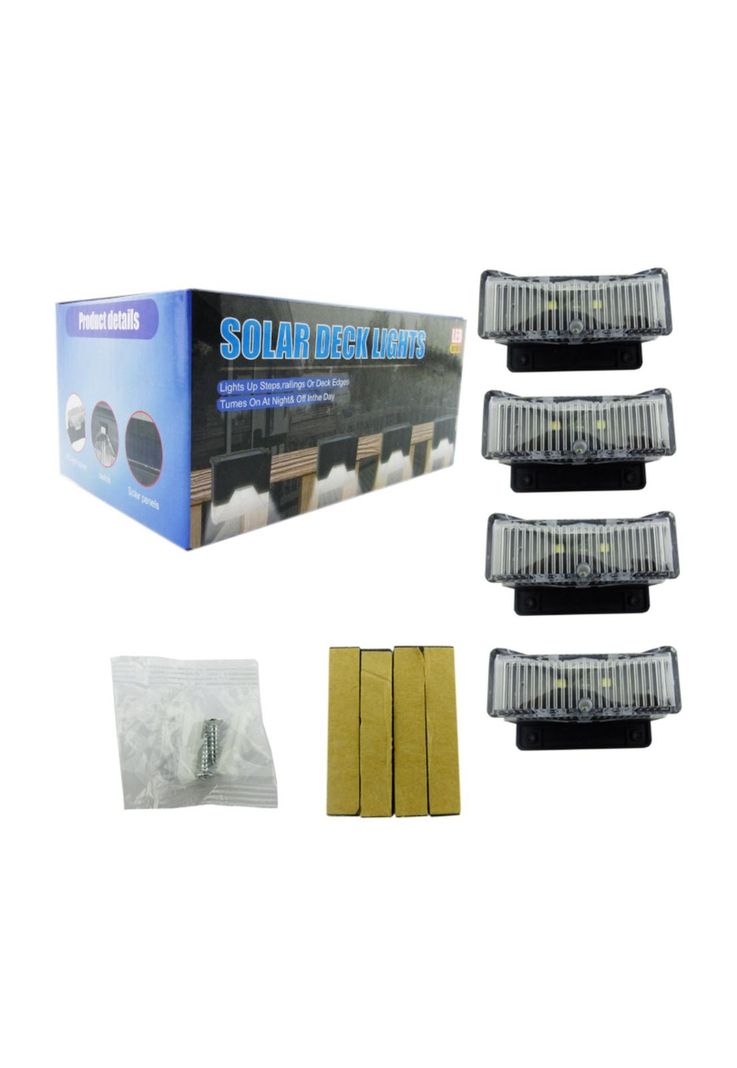 Set 4 Aplique Solar LED Mini Luz Blanca-2