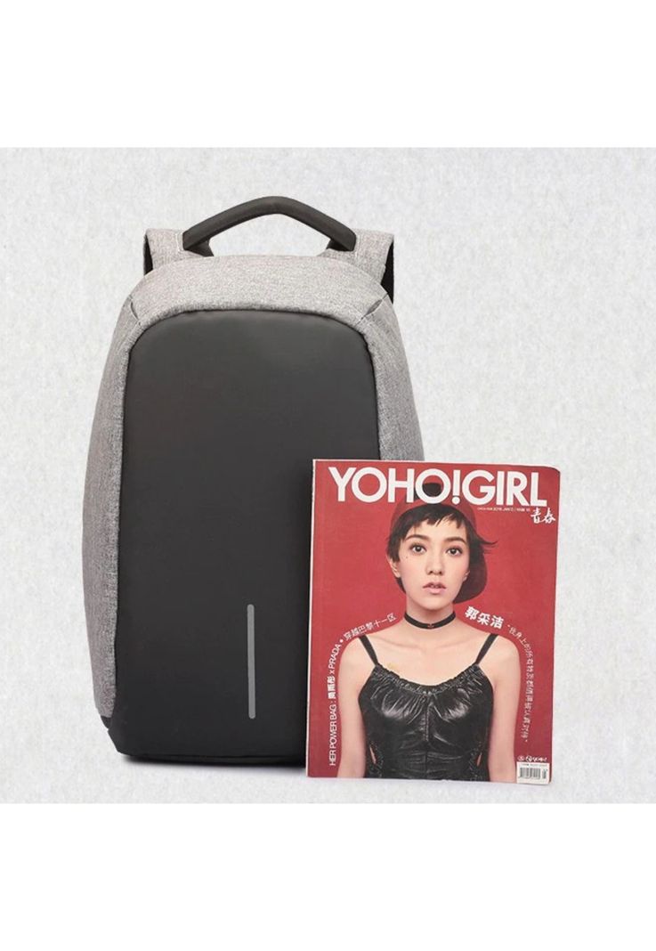 Mochila Bolso Notebook Antirrobo Ajustable Acolchado 25 L Gris-5