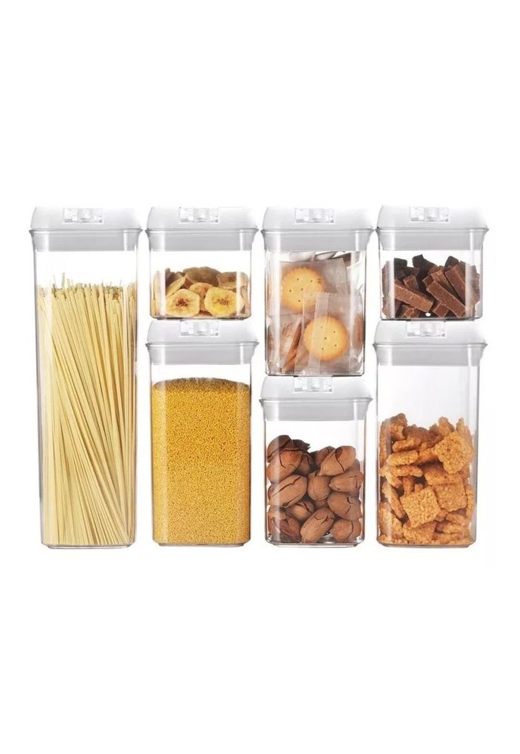 Set 7 Contenedores Herméticos Almacenamiento Despensa Cocina Plásticos-1