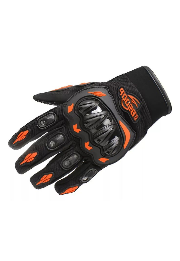 Guante Moto Bicicleta Naranjo Touch Premium-0
