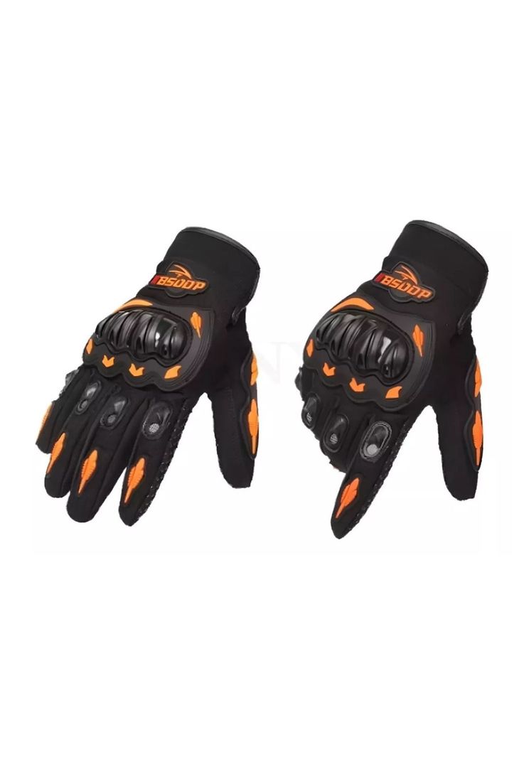 Guante Moto Bicicleta Naranjo Touch Premium-1