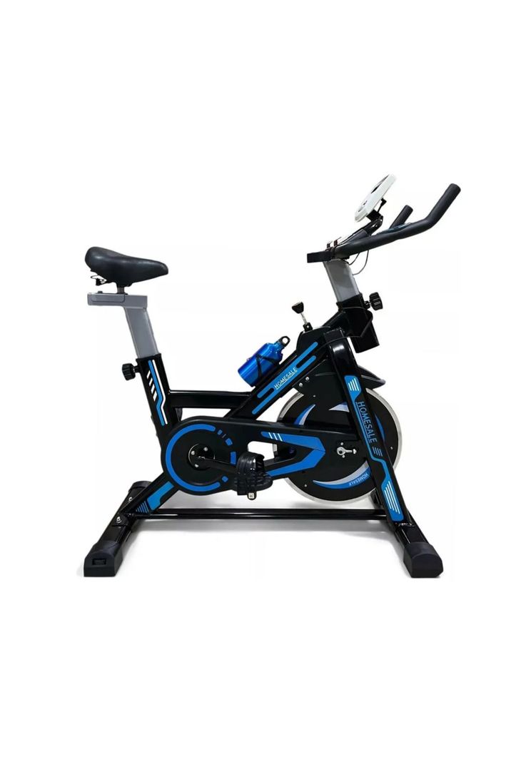 Bicicleta Estática Spinning Profesional 120 KG Azul-0