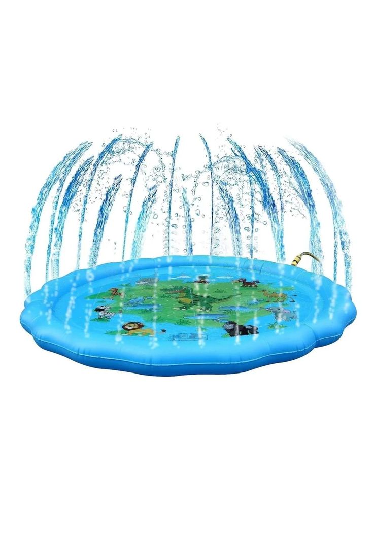 Piscina Alfombra Infantil Regadera Agua 150 CM Azul-1