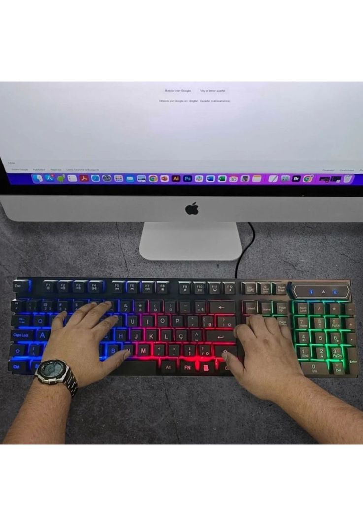 Kit Gamer Teclado + Mouse RGB Colores-5