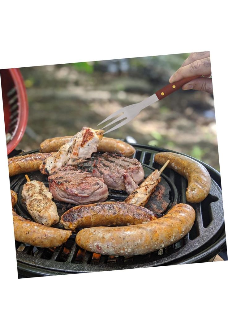 Delantal Asado Parrilla Negro 3 Herramientas-5