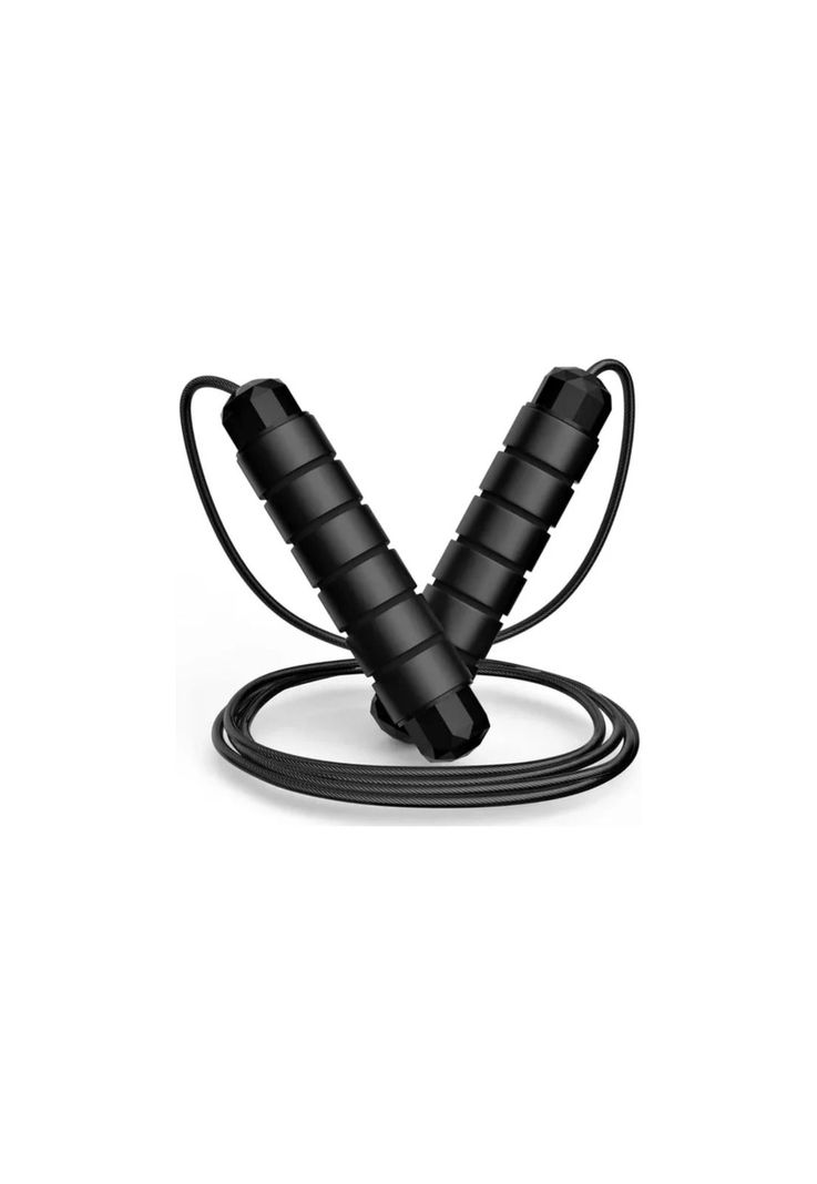 Cuerda Saltar Cardio Crossfit Deporte Negro-2