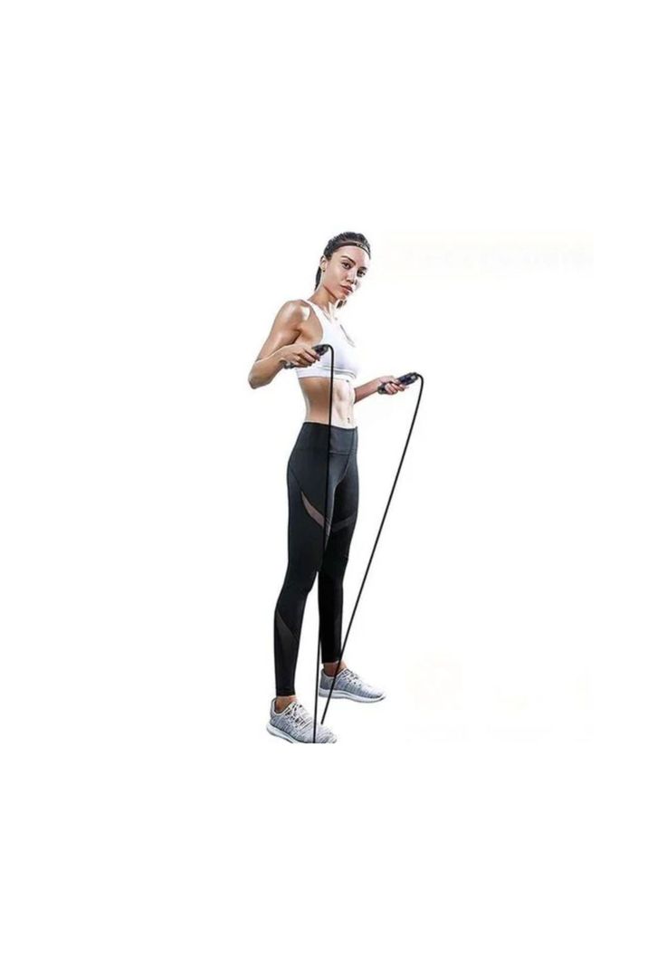 Cuerda Saltar Cardio Crossfit Deporte Negro-3
