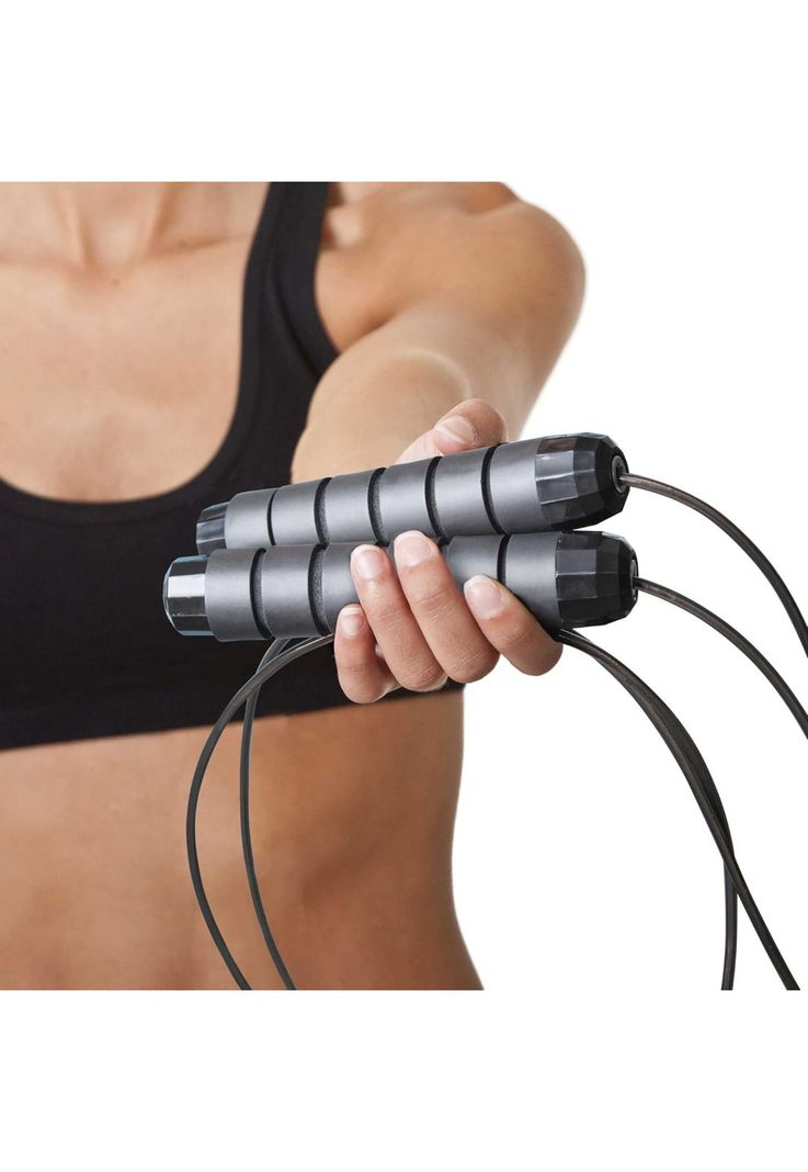Cuerda Saltar Cardio Crossfit Deporte Negro-4