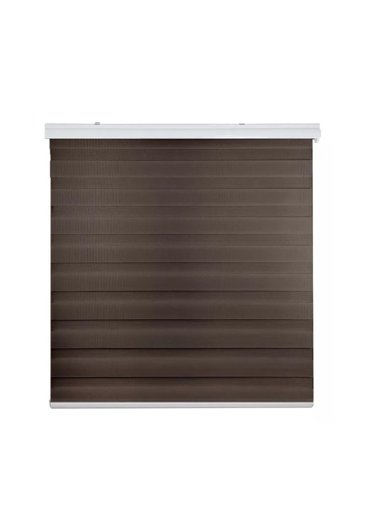 Cortina Roller Dúo Zebra Día Noche Café Oscuro 80x200 CM-0