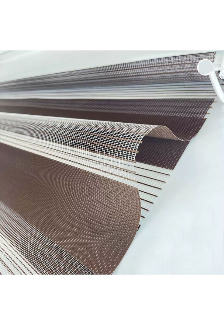 Cortina Roller Dúo Zebra Día Noche Café Oscuro 80x200 CM-2