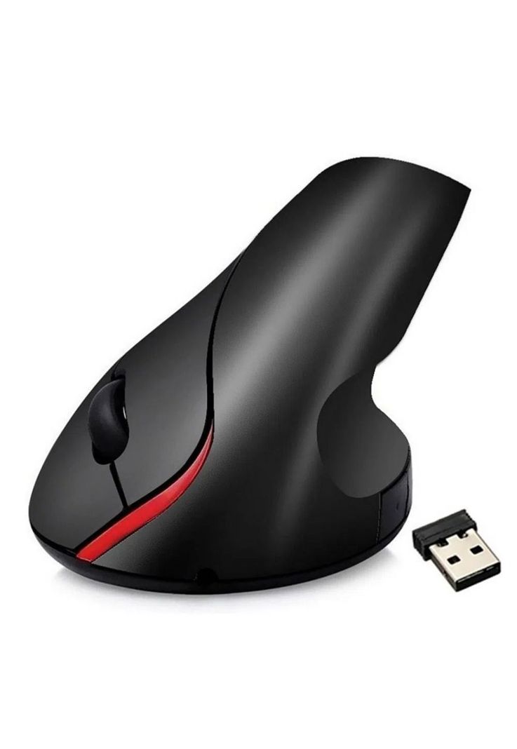Mouse Vertical Ergonómico Recargable USB Negro-1