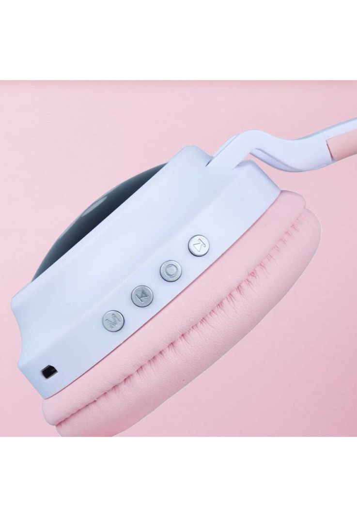 Audífonos inalámbrico Orejas Gato LED Wireless Bluetooth Rosado-3