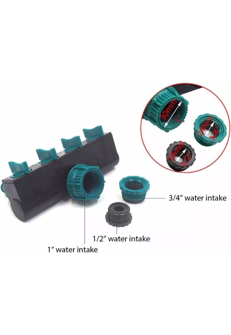 Conector Adaptador Riego Jardín Divisor Manguera 4 Vías-4