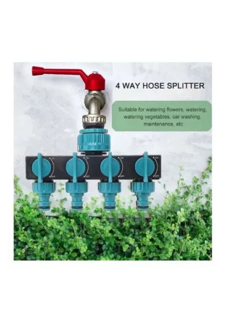 Conector Adaptador Riego Jardín Divisor Manguera 4 Vías-6